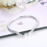 925 Sterling Silver 3mm Snake Chain 8 inches  Bracelet For Woman Wedding Engagement Fashion Party Jewelry