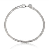 925 Sterling Silver 3mm Snake Chain 8 inches  Bracelet For Woman Wedding Engagement Fashion Party Jewelry