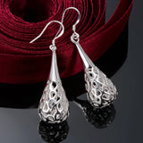 925 Sterling Silver Earrings for Women Jewelry  Hollow Water Drop Shape