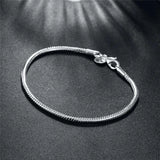 925 Sterling Silver 3mm Snake Chain 8 inches Bracelet