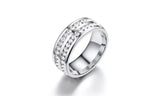 316L Stainless Steel Double Row CZ Titanium Ring Band