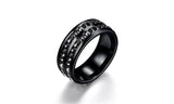 316L Stainless Steel Double Row CZ Titanium Ring Band