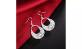 925 Sterling Silver Butterfly Filigree Hoop Earrings