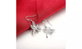 925 Sterling Silver Dragonfly  Hoop Earrings