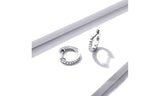 925 Silver Crystals Huggie Earrings