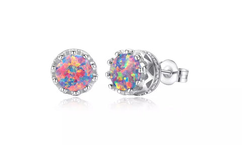 Stylish Fire Opal Stud Earrings