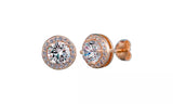 Crystal Gold Halo Stud Earrings