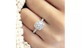 Cushion Cut 18K White Plated Ring Made With Cubic Zirconia Crystals