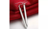 925 Sterling Silver Vertical Bar Drop Earrings