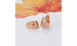 18K Gold Plated Italian Filigree Leverback Hoop Earrings