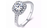 Romantic Cushion Cut White Gold Plated CZ Ring