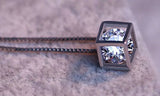 Crystal Ice Cube Cubic Zirconia Pendant Necklace