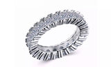 White Gold Plated CZ Crystal Pave Eternity Ring