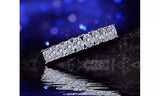 White Gold Plated CZ Crystal Pave Eternity Ring