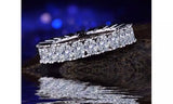 White Gold Plated CZ Crystal Pave Eternity Ring
