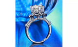 Luxury Elegant CZ Crystal Wedding Engagement Ring