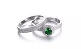 Green Cubic Zirconia Micro Inserted Band Ring