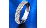 Double Row CZ Crystal Half Eternity Ring