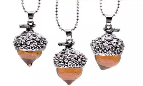 Acorn Amber Pendant Necklace