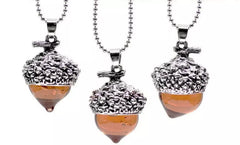 Acorn Amber Pendant Necklace