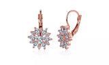 Flower CZ Hoop Earrings