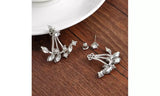 Leaf Crystal Stud Earrings