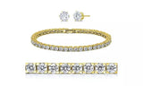 10.00ctw Zirconia Tennis Bracelet/Earrings Set