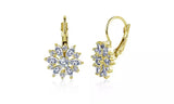 Flower CZ Hoop Earrings