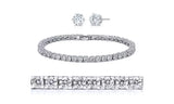 10.00ctw Zirconia Tennis Bracelet/Earrings Set