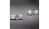 925 Sterling Silver 2ct Cubic Zirconia Stud Earrings Set