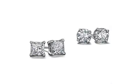 925 Sterling Silver 2ct Cubic Zirconia Stud Earrings Set