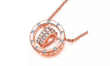 18K Gold Plated Heart and Circle Crystal Necklace