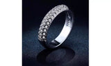 Double Row CZ Crystal Half Eternity Ring