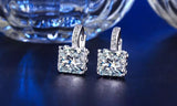 Princess Cut Cubic Zirconia Hoop Earrings