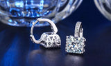 Princess Cut Cubic Zirconia Hoop Earrings