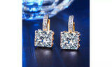 Princess Cut Cubic Zirconia Hoop Earrings