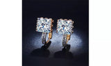 Princess Cut Cubic Zirconia Hoop Earrings