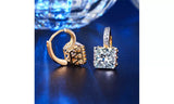 Princess Cut Cubic Zirconia Hoop Earrings