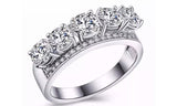 5-Stone CZ Crystal Engagement Wedding Ring