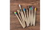 Pack of 10 Adults/Kids Natural Bamboo Wooden Toothbrushes