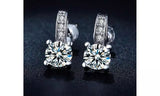 CZ Crystal Solitaire Stud Earrings