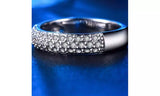 Double Row CZ Crystal Half Eternity Ring