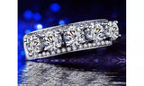 5-Stone CZ Crystal Engagement Wedding Ring