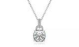 Cushion Cut Cubic Zirconia Wedding Engagement Pendant Necklace