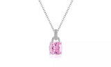 Cushion Cut Cubic Zirconia Wedding Engagement Pendant Necklace