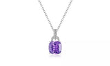 Cushion Cut Cubic Zirconia Wedding Engagement Pendant Necklace