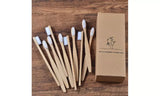 Pack of 10 Adults/Kids Natural Bamboo Wooden Toothbrushes