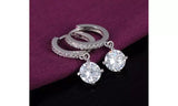 Circle Round CZ Hoop Earrings