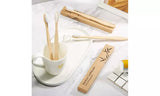 Pack of 10 Adults/Kids Natural Bamboo Wooden Toothbrushes