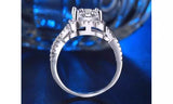 White Gold Plated Baguette CZ Crystal Wedding Ring